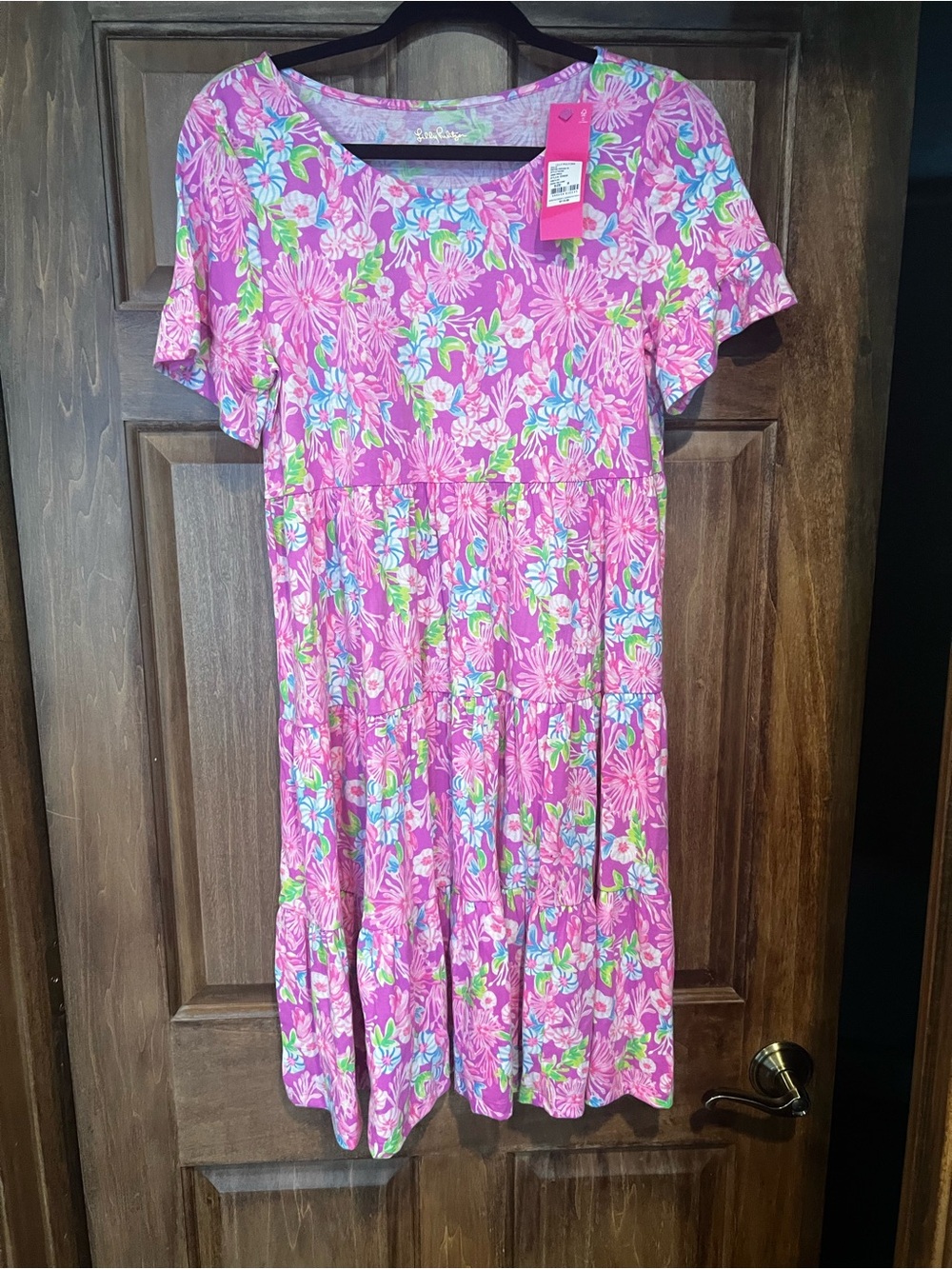 Lot of 3 Lilly Pulitzer Bright Multicolor Floral (Two M & One NWT L) Dresses.